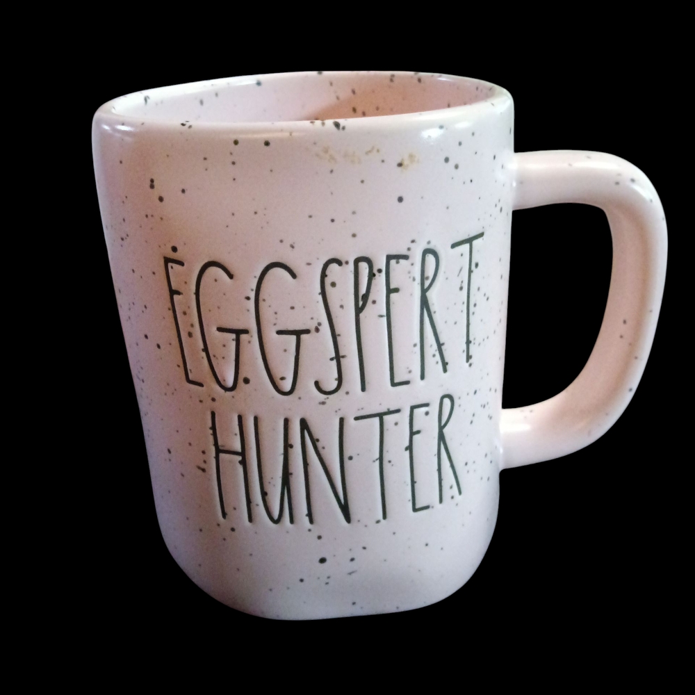 Rae Dunn Cream Speckled Mug - Eggspert Hunter Design